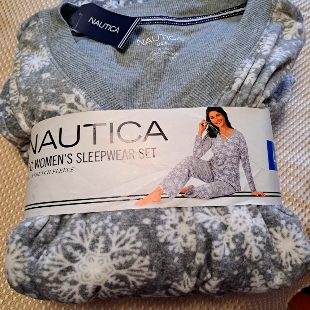 Nautica 2Pc Women's Sleepwear. Gray Sz L